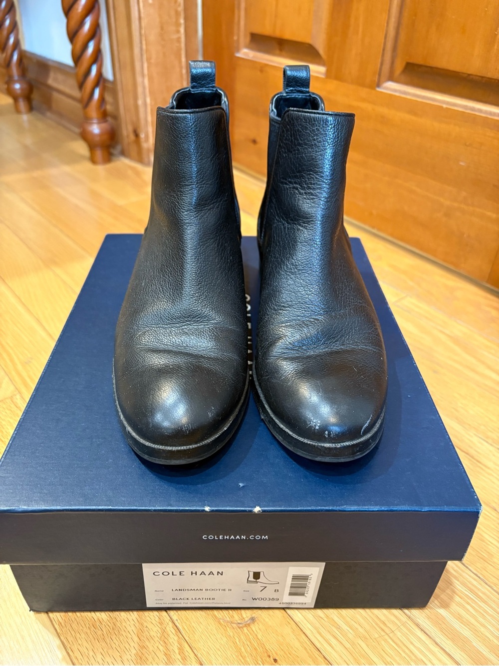 Cole Haan Landsman Bootie II Black Leather Boots, size 7